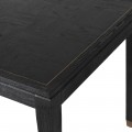 Luxusní jídelní stůl Emperor v černém provedení z masivního dubového dřeva s kovovým zdobením zlaté barvy 180cm