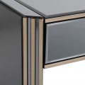 Art deco konferenční stolek Venetia v černém zrcadlovém provedení se dvěma zásuvkami 120cm