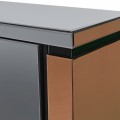 Luxusní černý art-deco příborník Venetia v zrcadlovém provedení se čtyřmi dvířky 180cm