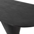 Luxusní oválný černý konzolový stolek Marlow z masivního akáciového dřeva 200cm