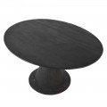 Luxusní oválný jídelní stůl Marlow černé barvy z masivního akáciového dřeva 150cm