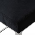 Art deco chromová jídelní židle Mayfair s černým čalouněním a stříbrnýma nohama 102cm