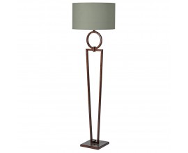 Glamour moderní stojací lampa Adriel s kovovou konstrukcí a sametovým kulatým stínítkem 172cm