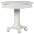 Provensálský jídelní stůl Amarante s vyřezáváním a stylovou nohou kulatý bílý