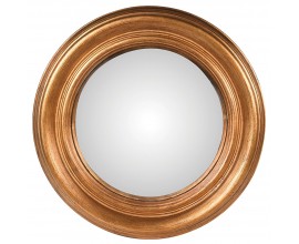 Designové kulaté nástěnné zrcadlo Moreo IV ve zlaté barvě z masivního dřeva paulownia