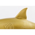 Zlat&aacute; designov&aacute; dekorace žralok Perry z kovov&eacute; slitiny na podstavci 68cm