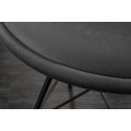 Industriální jídelní židle Scandinavia s tmavě šedým sametovým čalouněním a černými kovovými nožičkami 86cm