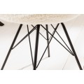 Moderní buklé jídelní židle Scandinavia bílá s černými nožičkami z kovu 86cm