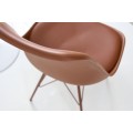 Designová hnědá jídelní židle Scandinavia z eko kůže v moderním stylu 85cm