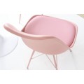 Designová jídelní židle Scandinavia s čalouněním z eko-kůže růžová 85cm