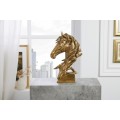 Designová kovová soška hlavy koně Suomin ve zlatém provedení