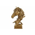 Designová socha koně Suomin ve zlaté barvě z kovové slitiny 38cm