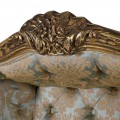 Luxusní porter barokní křeslo Roi Gilt se zeleným hedvábným čalouněním a kovovým rámem ve zlaté barvě 148cm