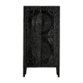 Luxusní orientální černá skříň Belem z masivního mangového dřeva s ornamentálním vyřezáváním 168cm
