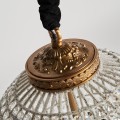 Art deco křišťálový kulatý závěsný lustr Laton s mosazným zdobením 74cm