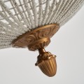 Art deco závěsný křišťálový lustr Laton II kulatého tvaru s mosadznými aplikacemi 86cm