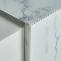 Moderní luxusní příborník Neva Marble v provedení bílý mramor se čtyřmi dvířky a nožičkami ve zlaté barvě 200cm