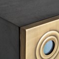 Luxusní art-deco příborník Jeding v černé a zlaté barvě ze železa a mangového dřeva 208cm