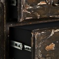 Luxusní ručně vyřezávaná rustikální komoda Breteuil z masivu v tmavě hnědé barvě se čtyřmi zásuvkami 137cm