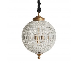 Art deco závěsný křišťálový lustr Laton II kulatého tvaru s mosadznými aplikacemi 86cm