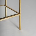 Luxusní art-deco noční stolek Amuny s kovovou konstrukcí ve zlaté barvě s otevřenými poličkami 84cm