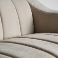 Luxusní art deco sedačka Mauvre s krémovým bílým prošívaným potahem a zlatými nožičkami 235cm