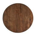 Industriální masivní jídelní stůl Lavia Pine tmavě hnědý z akáciového dřeva s černou železnou podstavou 120cm