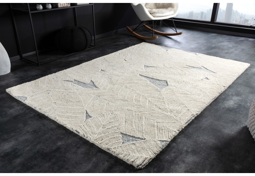 Elegantní moderní obdélníkový koberec Leaf v béžově šedé barvě 230x160cm