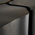 Exkluzivní industriální konferenční stolek Deborah s mosaznou abstraktní konstrukcí starozlaté barvy 120cm