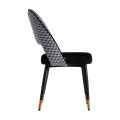 Luxusní glamour jídelní židle Celia s černo-bílým sametovým potahem s kohoutí stopou 89cm