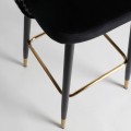 Art deco glamour barová židle se sametovým potahem černo-bílé barvy s motivem kohouté stopy 103cm