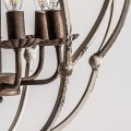 Vintage lustr Cerebea s kovovou hnědo-bílou konstrukcí s patinou s vintage efektem 73cm