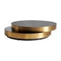 Luxusní art deco kulatý konferenční stolek Sarande z kovu zlaté barvy 140cm