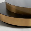 Luxusní art deco kulatý konferenční stolek Sarande z kovu zlaté barvy 140cm
