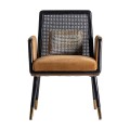 Art deco židle Brilon se zlatým sametovým čalouněním a černou konstrukcí ze dřeva 84cm