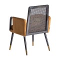 Art deco židle Brilon se zlatým sametovým čalouněním a černou konstrukcí ze dřeva 84cm