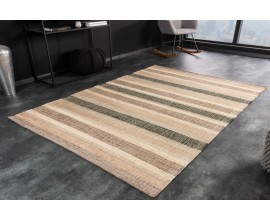 Stylový moderní obdélníkový koberec Persen z konopí s pruhovaným designem v naturálních odstínech 230cm