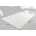 Elegantní obdélníkový koberec Monami krémové barvy s geometrickým reliéfním vzorem 230cm