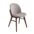 Luxusní jídelní židle Vita Naturale čalouněná ekokůží v elegantní norkové barvě z masivního dřeva v ořechovém hnědém provedení