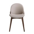 Stylová jídelní židle Vita Naturale s nádechem italské elegance čalouněná ekokůží v elegantní norkové barvě z masivního dřeva