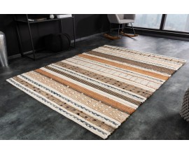 Moderní obdélníkový koberec Henke s pruhovaným vzorem v hnědých odstínech 230cm