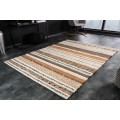 Moderní pruhovaný obdélníkový koberec Hence z vlněných vláken v hnědo-béžových odstínech