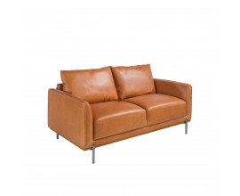 Moderní 2-místná kožená sedačka v hnědé barvě buffalo brown v italském stylu