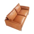 Moderní 2-místná kožená sedačka v hnědé barvě buffalo brown v italském stylu