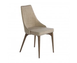 Designová jídelní židle Vita Naturale s béžovým textilním čalouněním