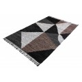 Odolný kožený koberec s černými třásněmi - Vyzvedněte svůj prostor s nadčasovou sofistikovaností