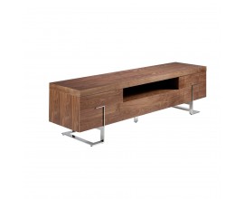 Luxusní dřevěný TV stolek Vita Naturale s chromovými nožičkami 200cm