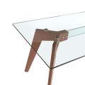 Minimalistický design skleněného jídelního stolu Vita Naturale se sofistikovanou geometrií masivních nohou