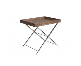 Minimalistický designový příruční stolek Vita Naturale s vrchní deskou z ořechového dřeva