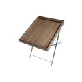Piruční stolek Vita Naturale: Dokonalá kombinace dřeva a chromu pro moderní vzhled